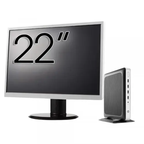 Pachet PC refurbished HP T630 Thin Client, AMD GX-420GI 2.00GHz, 8GB DDR4, 32GB SSD Flash + Monitor 22"