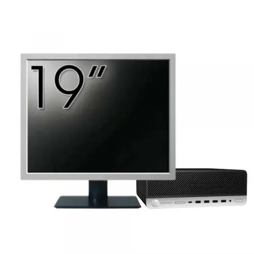 Pachet PC refurbished HP ProDesk 600 G5 SFF, Intel Core i5-8500 3.00 - 4.10GHz, 8GB DDR4, 256GB SSD + Monitor 19"