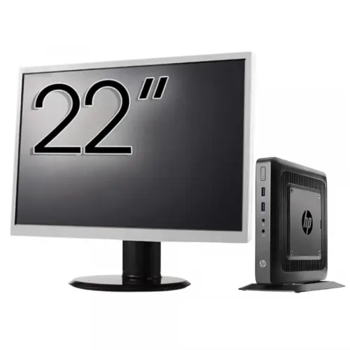 Pachet Calculator refurbished HP T520 Mini PC, AMD GX-215JJ 1.50GHz, 4GB DDR3, 32GB Flash + Monitor 22"