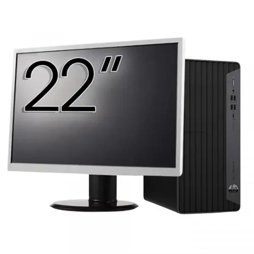 Pachet Calculator refurbished HP EliteDesk 800 G6 Tower, Intel Core i5-10400F 2.90 - 4.30GHz, 16GB DDR4, Placa Video AMD Radeon R7 430 2GB, 256GB SSD + Monitor 22"