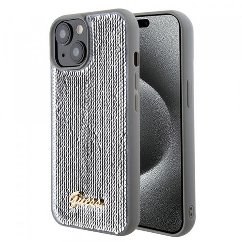Husa pentru Apple iPhone 15, Guess, Sequin Script Metal