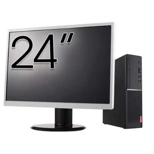 Calculator Sistem PC Refurbished Pachet Calculator refurbished LENOVO V520s SFF, Intel Core i5-7500 3.40GHz, 8GB DDR4, 256GB SSD + Monitor 24"