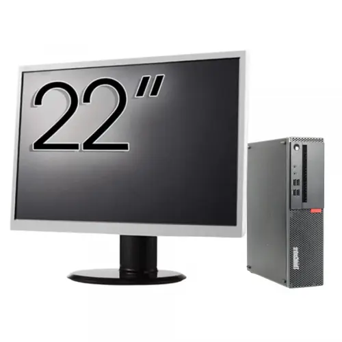 Calculator Sistem PC Refurbished Pachet Calculator refurbished LENOVO ThinkCentre M910s SFF, Intel Core i3-6100 3.70GHz, 8GB DDR4, 500GB HDD + Monitor 22"