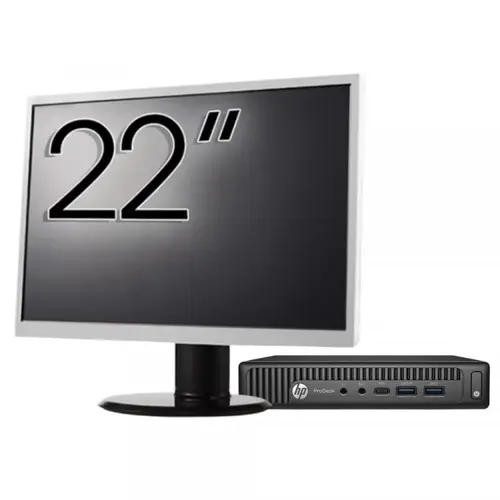 Calculator Sistem PC Refurbished Pachet Calculator refurbished HP Prodesk 600 G2 Mini PC, Intel Core i5-6500T 2.50GHz, 8GB DDR4, 256GB SSD + Monitor 22"