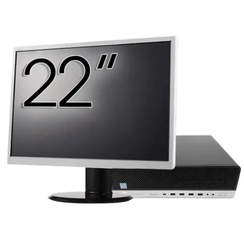 Calculator Sistem PC Refurbished Pachet Calculator refurbished HP EliteDesk 800 G5 SFF, Intel Core i5-9500 3.00 - 4.40GHz, 16GB DDR4, 512GB SSD + Monitor 22"