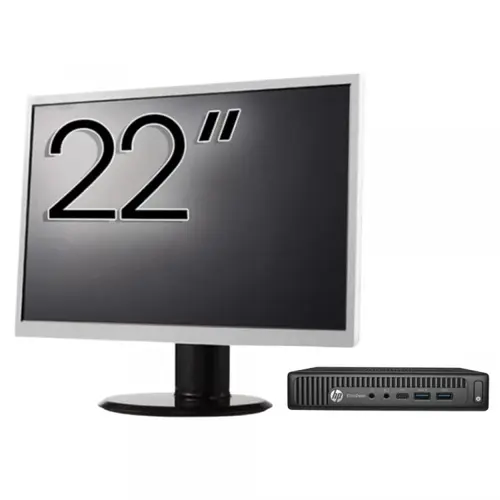 Calculator Sistem PC Refurbished Pachet Calculator refurbished HP Elitedesk 800 G2 Mini PC, Intel Core i7-6700T 2.80GHz, 8GB DDR4, 256GB SSD + Monitor 22"
