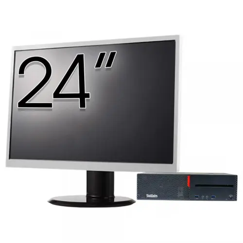 Calculator Sistem PC Refurbished Pachet Calculator refurbished LENOVO M700 SFF, Intel Core i5-6500 3.20GHz, 8GB DDR4, 256GB SSD, DVD-RW + Monitor 24"