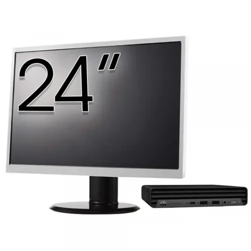 Calculator Sistem PC Refurbished Pachet Calculator refurbished HP ProDesk 400 G6 Mini, Intel Core i5-10500T 2.30 - 3.80GHz, 8GB DDR4, 256GB SSD + Monitor 24"