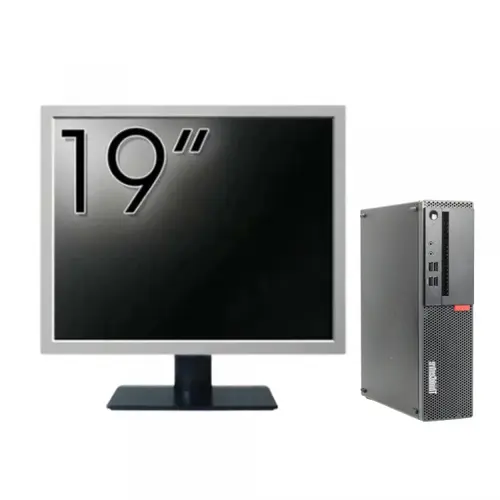 Calculator Sistem PC Refurbished Pachet Calculator refurbished LENOVO ThinkCentre M910s SFF, Intel Core i5-7500 3.40GHz, 8GB DDR4, 256GB SSD + Monitor 19"