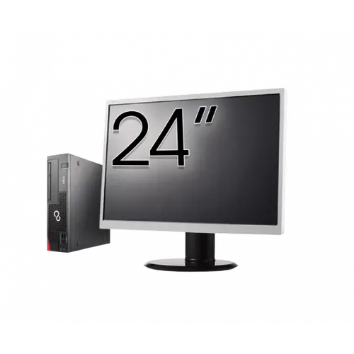 Calculator Sistem PC Refurbished Pachet Calculator refurbished Fujitsu Esprimo D556 SFF, Intel Core i3-6100 3.70GHz, 8GB DDR4, 256GB SSD + Monitor 24"