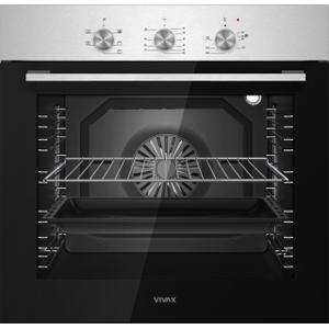 Cuptor incorporabil VIVAX BO-806BFTM X, Electric, Clasa A, Capacitate 80 l, 5 programe + Lumina, Grill, Convectie, Temperatura ajustabila 40–240°C, 2500W, Timer, Ghidaje cromate detasabile, Usa dubla din sticla, Ventilatie tangentiala de racire (Inox)