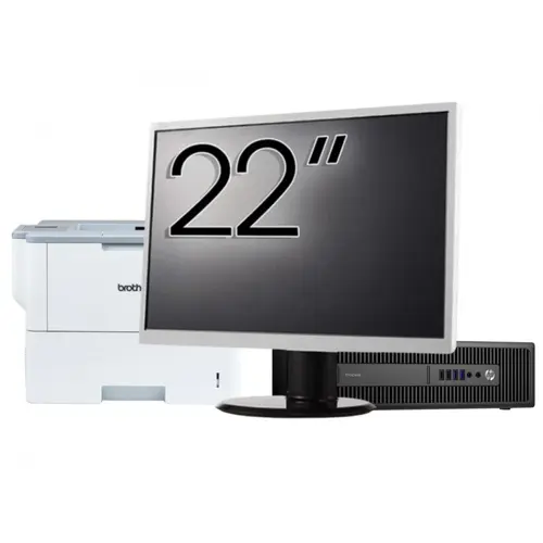 Pachet Calculator refurbished HP ProDesk 600 G2 SFF, Intel Core i7-6700 3.40GHz, 8GB DDR4, 256GB SSD + Monitor 22" & Imprimanta Brother HL-L6300DW