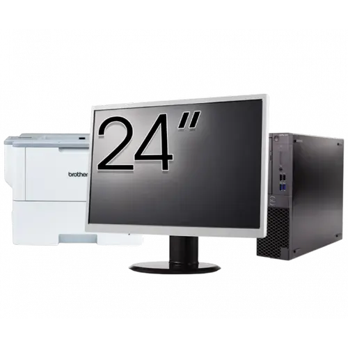 Pachet Calculator refurbished DELL OptiPlex 3070 SFF, Intel Core i3-9100 3.60 - 4.20GHz, 8GB DDR4, 256GB SSD + Monitor 24" + Imprimanta Brother HL-L6300DW