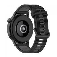 Curea Techsuit W002 pentru Samsung Galaxy Watch / Huawei Watch Series, 20mm, Negru
