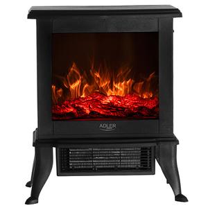Semineu electric Adler AD7754, 1800 W, Efect flacara 3D, Sticla securizata, 2 trepte putere (Negru)
