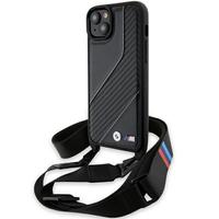 Husa pentru Apple iPhone 15 Plus, BMW, M Edition Carbon Stripe & Strap, Neagra