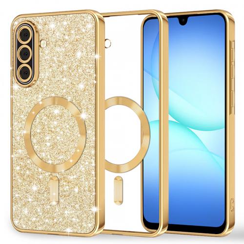 Husa MagSafe pentru Samsung Galaxy A17 4G / A17 5G, Techsuit, Luxury Glitter, Aurie