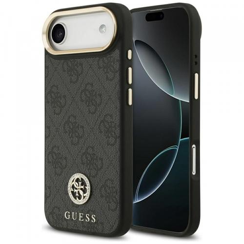 Husa MagSafe pentru Apple iPhone Air, Guess, 4G Strass Logo, Neagra