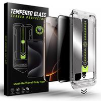 Folie de protecție Ecran Privacy Techsuit TitanGlass pentru Apple iPhone 17 / 16 Pro, Sticlă Securizată, Full Glue