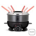 Set fondue Livoo DOC308, oala otel inoxidabil cu invelis antiaderent, 650W, temperatura reglabila, 6 furculite, capacitate 1.6l (Negru/Inox)