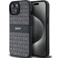 Husa pentru Apple iPhone 15 Plus, DKNY, Mono Stripe & Metal Logo, Neagra