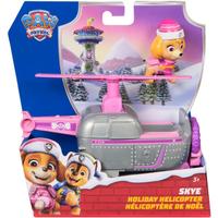 Set figurina si vehicul Paw Patrol - Skye, cu accesorii de Craciun