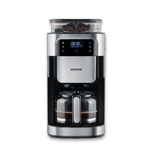 Cafetiera Severin KA 4813, 1.25 l, 1000 W, Display LED, Rasnita incorporata (Negru/Argintiu)
