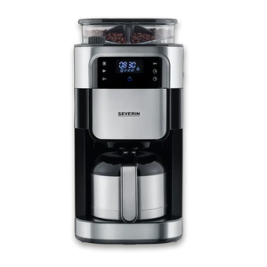 Cafetiera Severin KA 4814, 1.25 l, 1000 W, Display LED, Rasnita incorporata (Negru/Argintiu)