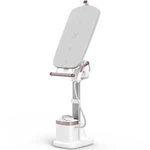 Aparat de calcat vertical cu abur Tefal Ixeo Vision QT1811E0, 2170W, jet de abur 200 g/min, abur variabil 0-80 g/min, 3 trepte de putere, rezervor apa 1.2L, incalzire in 70 sec, oprire automata, iluminare LED (Alb/Roz)