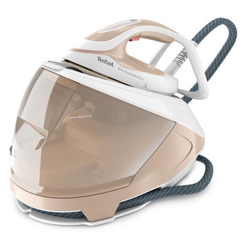 Statie de calcat cu abur Tefal Pro Express Eco GV9E22E0, 2200W, 7.6 bari, jet de abur 550 g/min, abur variabil 0 - 140 g/min, rezervor 1.8L, colector anticalcar, talpa Durilium AirGlide AutoClean, oprire automata, mod Eco, sistem antipicura