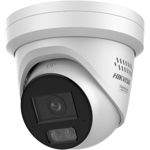 Camera supraveghere IP Dome cu iluminare duala Hikvision ColorVu DS-2CD2347G3-LIS2UY/SL, 4 MP, 2.8 mm, IR/lumina alba 30 m, slot card, microfon dual si difuzor, anti-coroziune, sirena, lumina stroboscopica, PoE