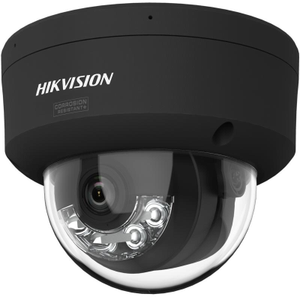 Camera supraveghere IP Dome cu iluminare duala Hikvision ColorVu DS-2CD2147G3-LIS2UY/BK, 4 MP, 2.8 mm, IR/lumina alba 30 m, microfon dual si difuzor, slot card, anti-coroziune, PoE (Negru)