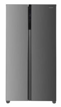 Side-By-Side HEINNER HSBS-HM442NFINVXD, 442 l, Clasa D, Display LED, Fucntie SMART, Super racire, Super congelare, H 177 cm (Inox)