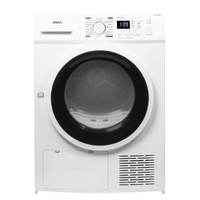 Uscator de rufe VIVAX CDR-0816SHP, Pompa de caldura, 8 kg, Clasa A++, Display LED, Start intarziat, Anti-sifonare, Uscare ajustabila, 16 programe (Alb)