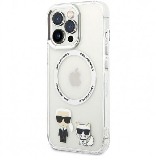 Husa MagSafe pentru Apple iPhone 14 Pro Max, Karl Lagerfeld, Karl & Choupette, Transparenta