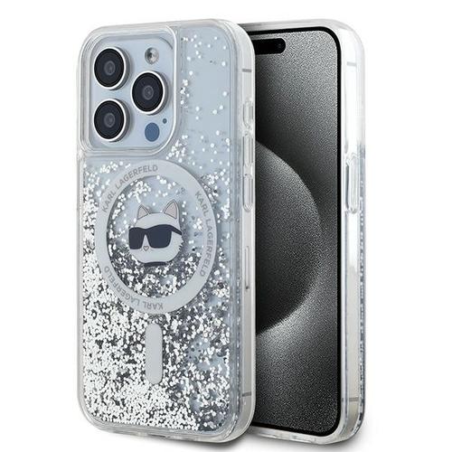 Husa MagSafe pentru Apple iPhone 14 Pro, Karl Lagerfeld, Liquid Glitter Choupette's Head