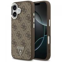 Husa MagSafe pentru Apple iPhone 17, Guess, 4G Triangle Logo, Maro Argintie