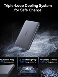 Acumulator extern Baseus PicoGo Qi2, 10000mAh, Magsafe, 15W, Ultra-Slim (Gri)