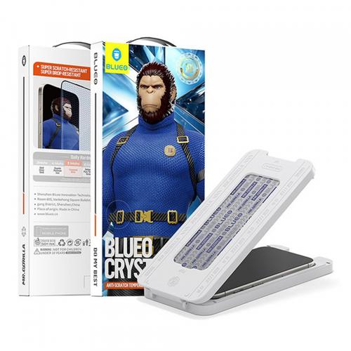 Folie de protectie Ecran Blueo Crystal Anti-Scratch Applicator pentru Apple iPhone 16 Pro Max, Sticla Securizata, Full Glue