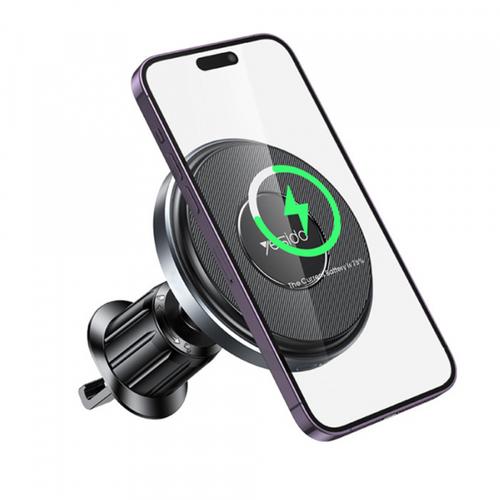 Suport si Incarcator Auto Wireless Yesido C190, 15W, 1.67A (Negru)