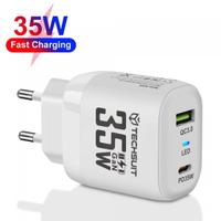 Incarcator Retea Techsuit CHPD174, 35W, 3A, 1 x USB-A - 1 x USB-C (Alb)