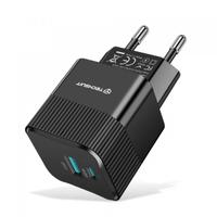 Incarcator Retea Techsuit CHPD216 Tiny, 25W, 3A, 1 x USB-A - 1 x USB-C (Negru)