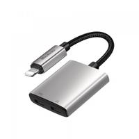 Adaptor audio McDodo CA-5560 Wales, Lightning - Lightning / Lightning (Gri)