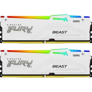 Memorii Kingston Fury Beast RGB White Intel XMP 3.0, 64GB (2x32GB), DDR5-5200MHz, CL40, Dual Channel