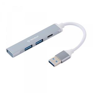 Hub USB Techsuit H19 PolarisBridge, 4in1 (Gri/Alb)