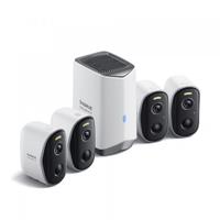 Kit Camere de Supraveghere exterior Baseus N1, Wi-Fi, 2K, IP67, Set 4 bucati (Alb)