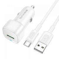 Incarcator Auto Cu Cablu USB-C Borofone BZ34 Cloud, 18W, 3A, 1 x USB-A (Alb)
