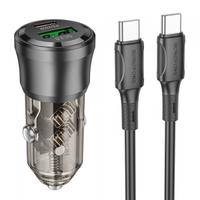 Incarcator Auto Cu Cablu USB-C Borofone BZ25 Journey, 38W, 3A, 1 x USB-A - 1 x USB-C (Negru)