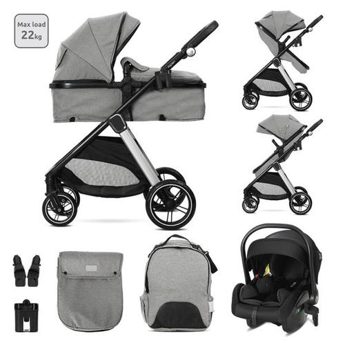 Carucior 3 in 1 Lorelli Aspen, pana la 22 kg, 0 - 36 luni, sasiu aluminiu, Gri