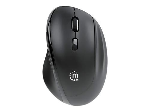 Mouse Manhattan Ergonomic, Wireless, USB-A, USB-C (Negru)